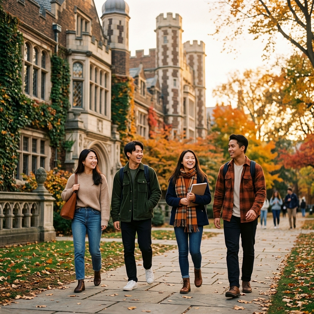 Students on campus